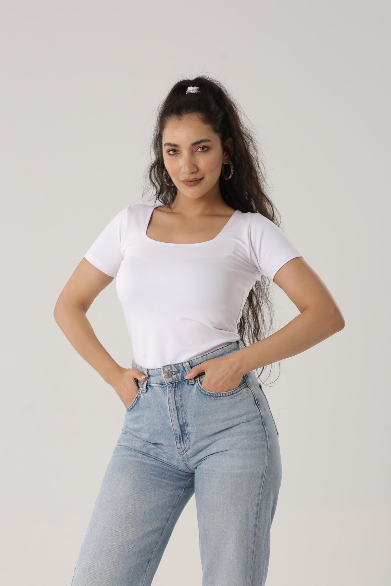 Half Sleeve Square Neck Top (A75)