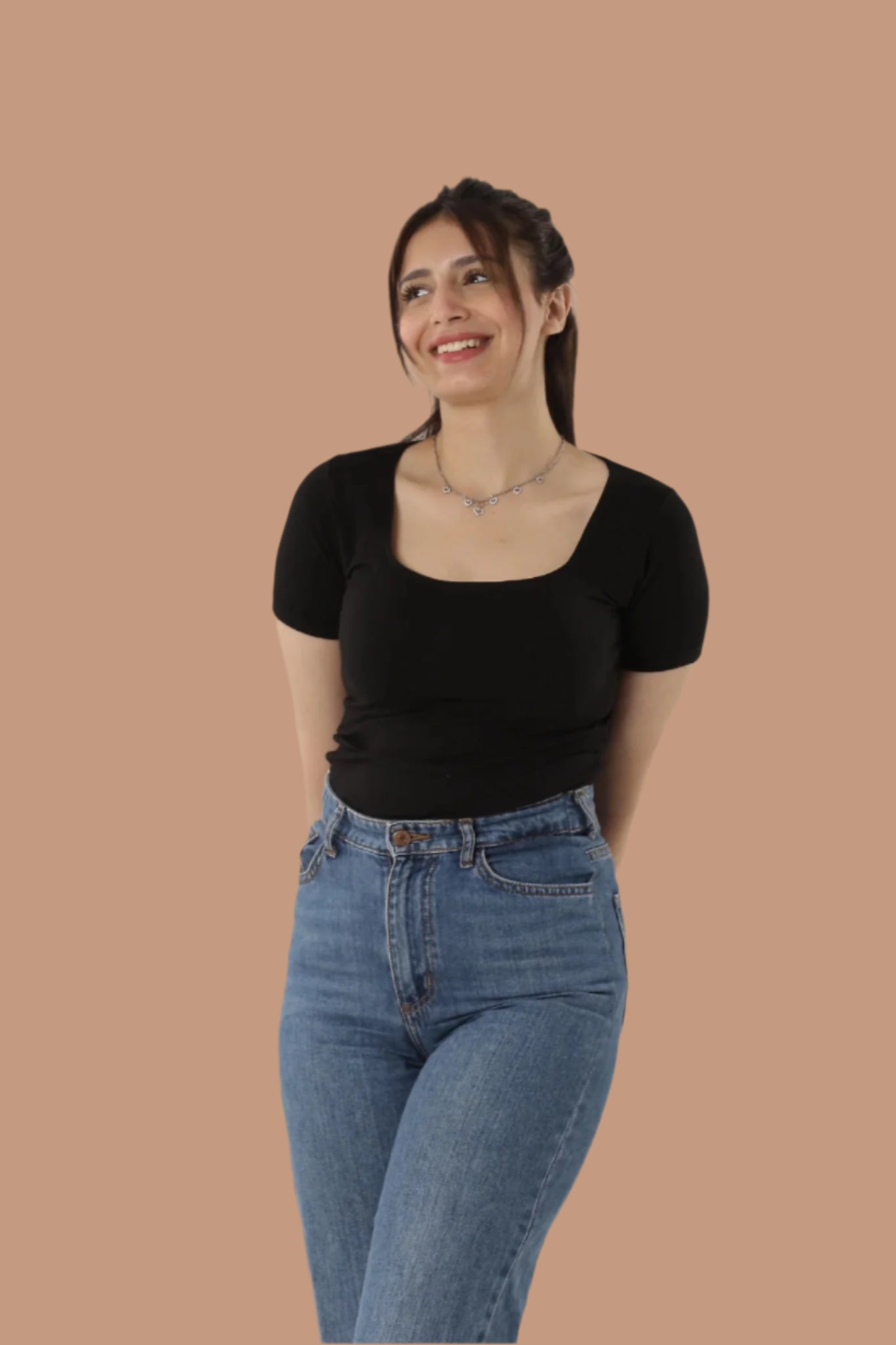 Half Sleeve Square Neck Top (A75)