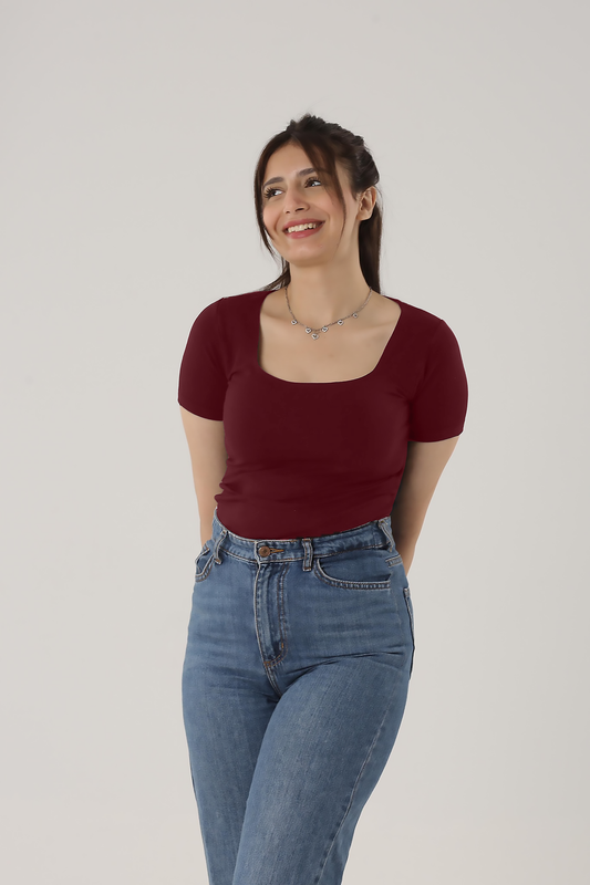 Half Sleeve Square Neck Top (A75)