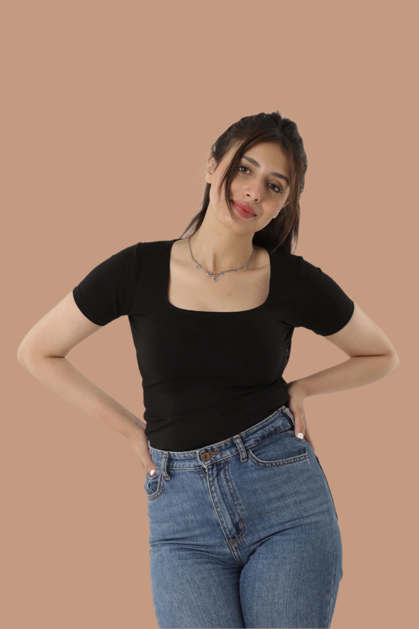 Half Sleeve Square Neck Top (A75)