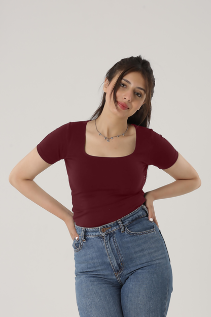 Half Sleeve Square Neck Top (A75)
